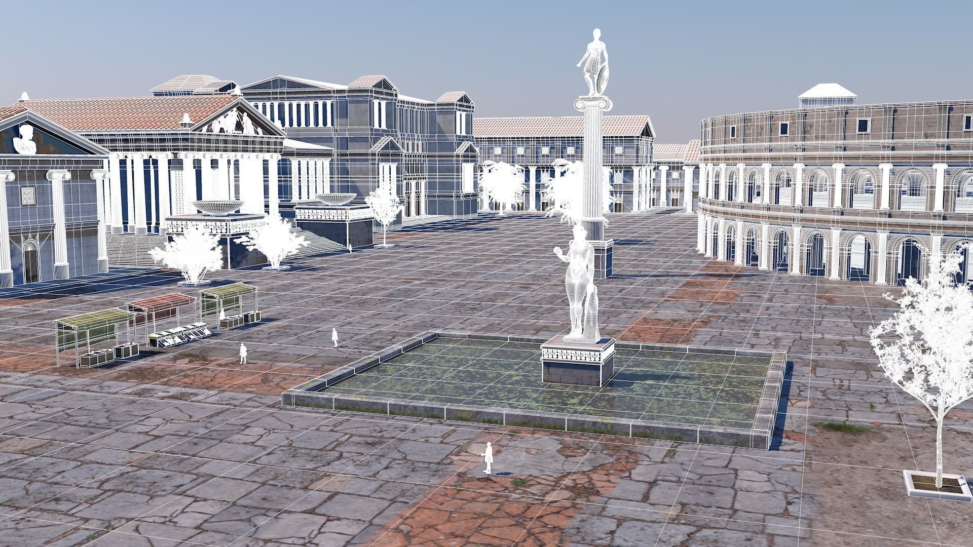 Classic romanic city 3D model_32