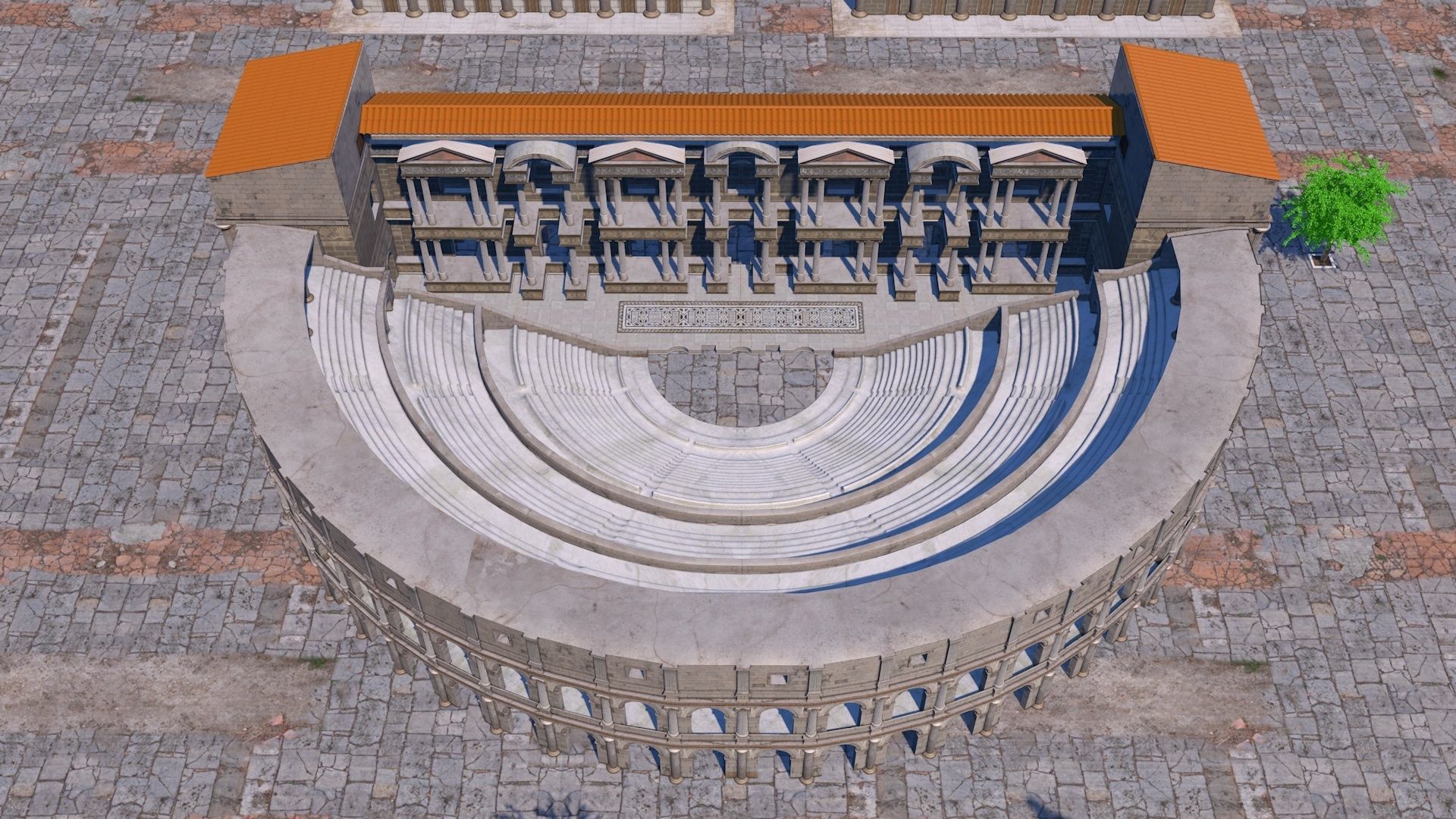 Classic romanic city 3D model_8