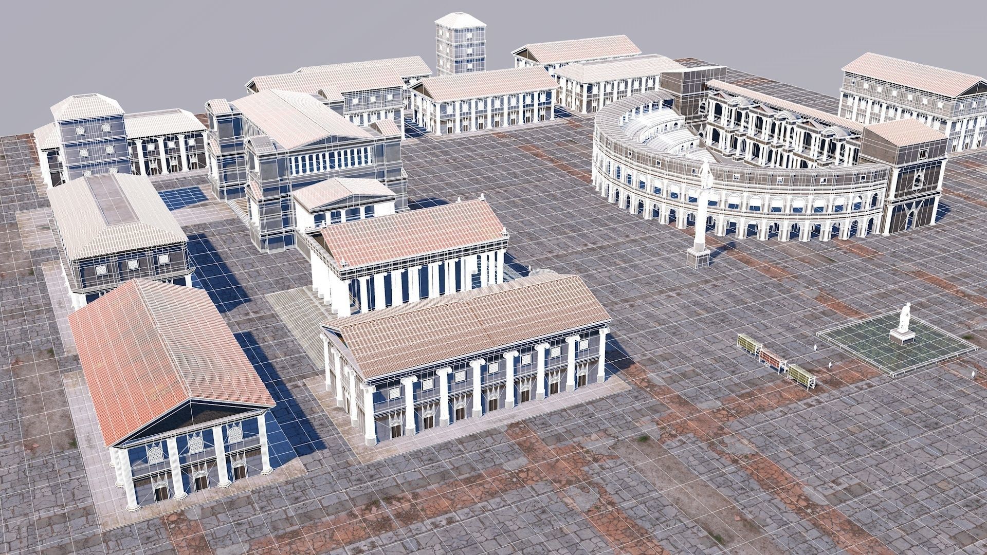 Classic romanic city 3D model_36