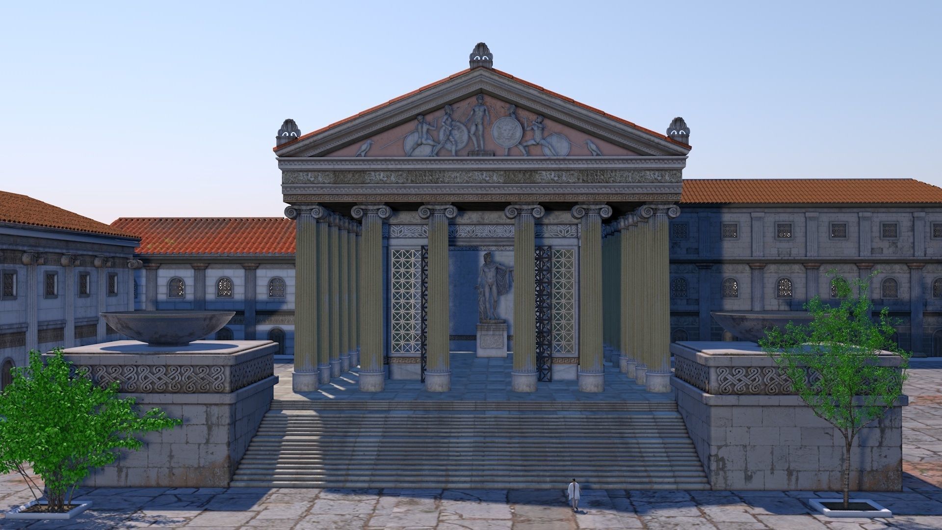 Classic romanic city 3D model_4