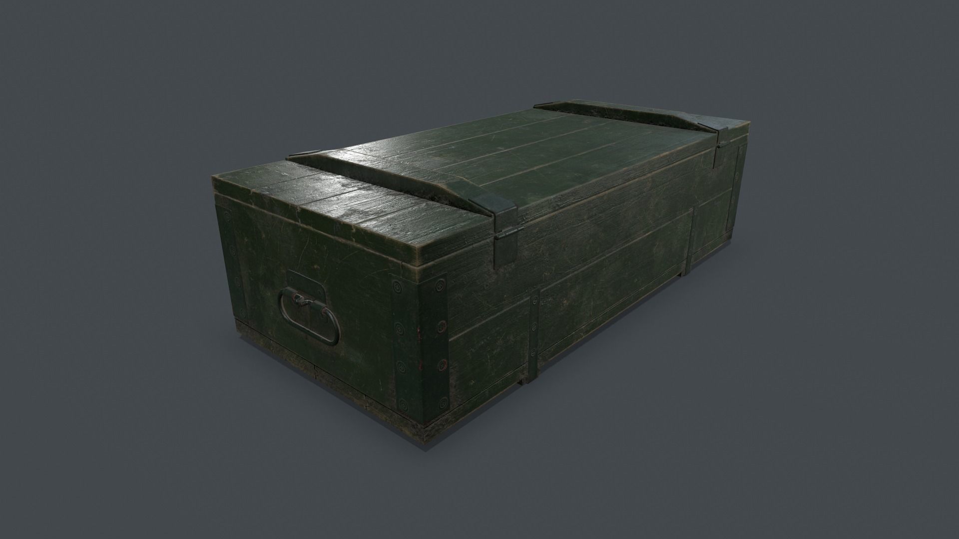 Old millitary ammo box Low-poly 3D model_6