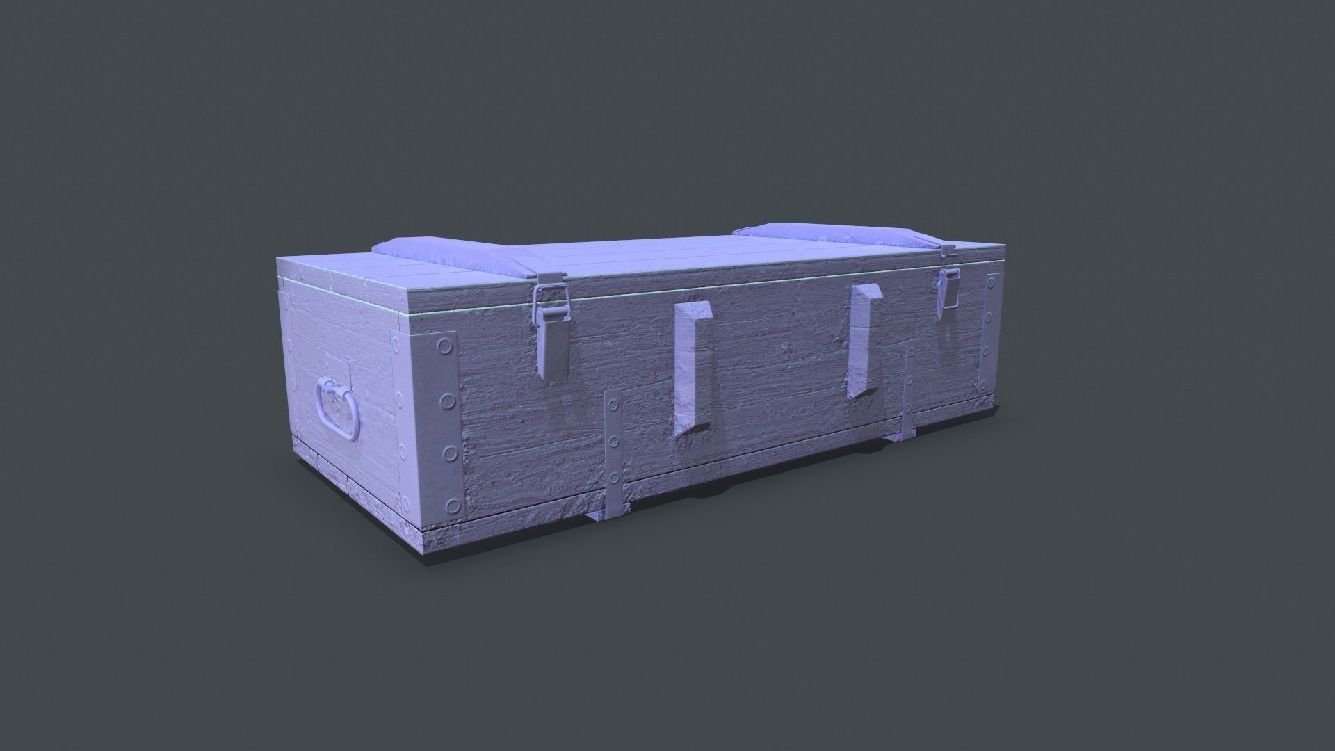 Old millitary ammo box Low-poly 3D model_9
