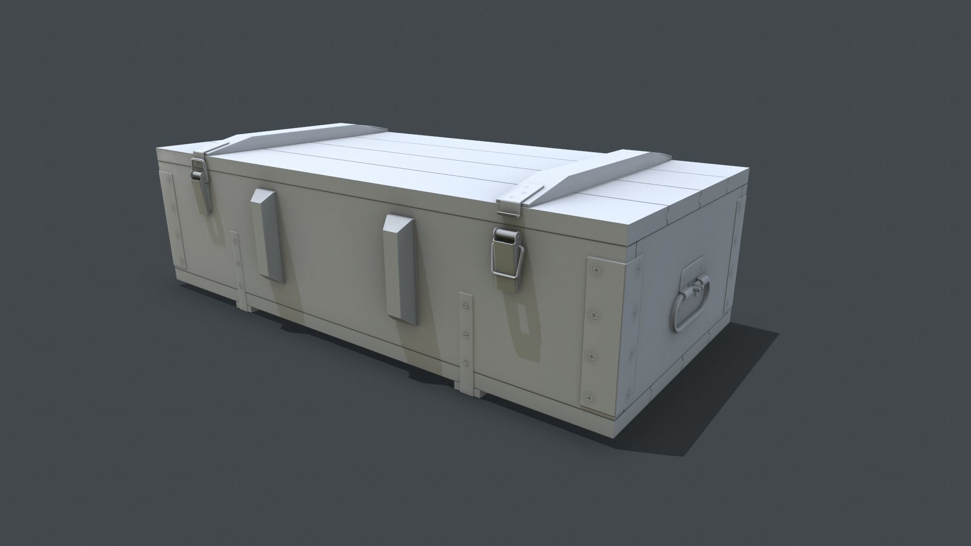 Old millitary ammo box Low-poly 3D model_8