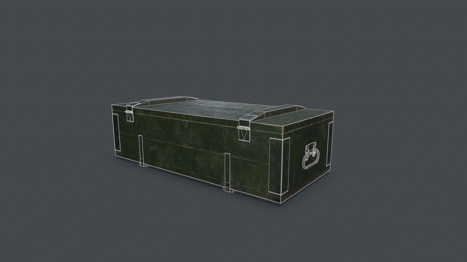 Old millitary ammo box Low-poly 3D model_5