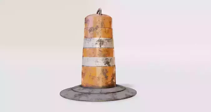 dirty lowpoly traffic Barrel Barricade with pbr textures Low-poly 3D model dirty lowpoly traffic Barrel Barricade with pbr textures Low-poly 3D model