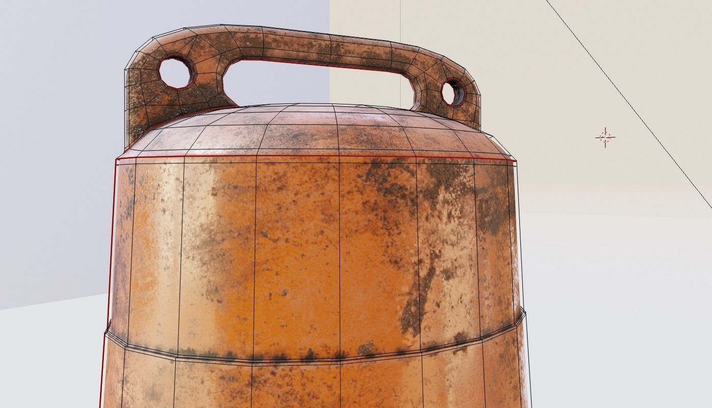 dirty lowpoly traffic Barrel Barricade with pbr textures Low-poly 3D model_6