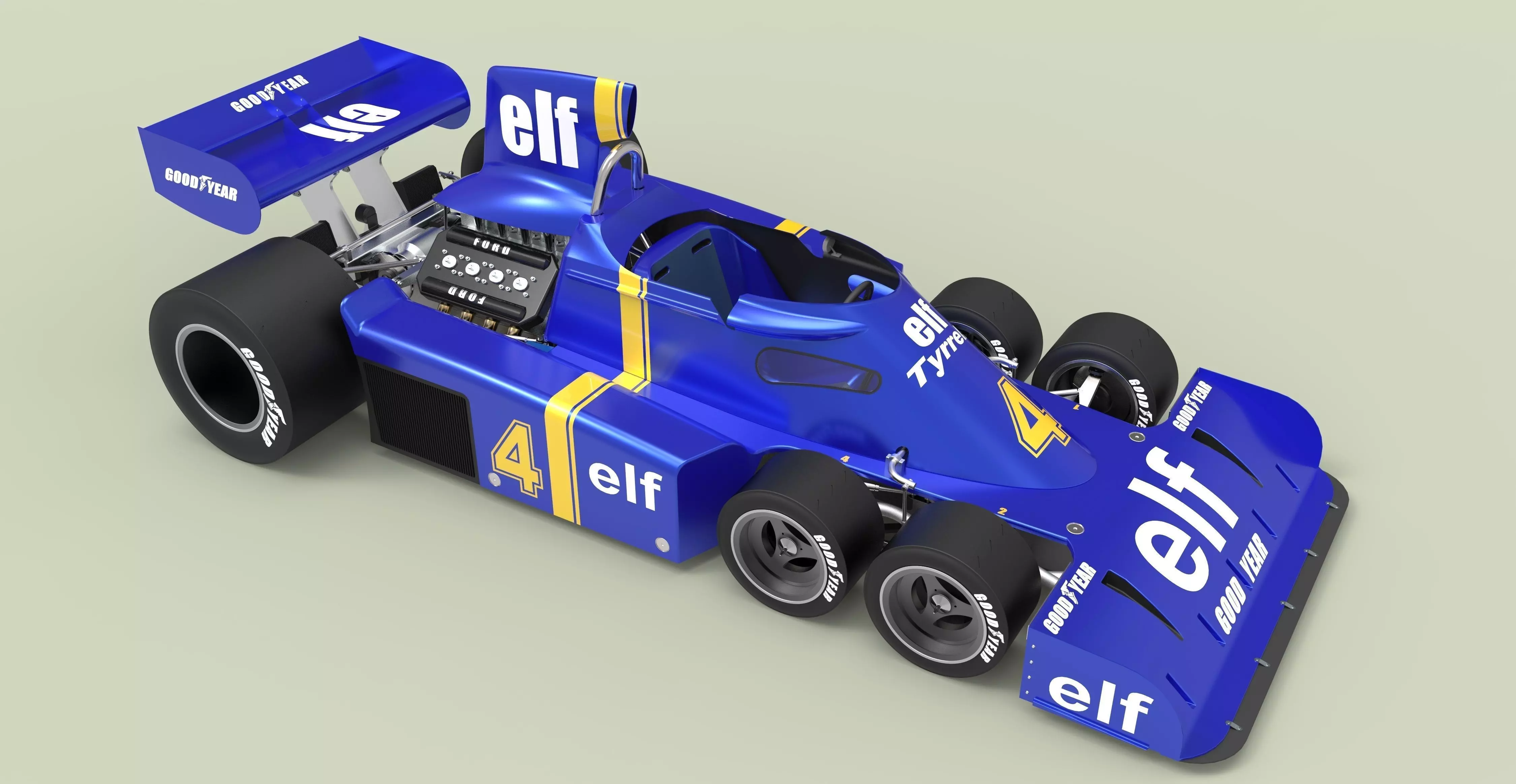 Tyrrell P34 six-wheeler formula 1 3D model