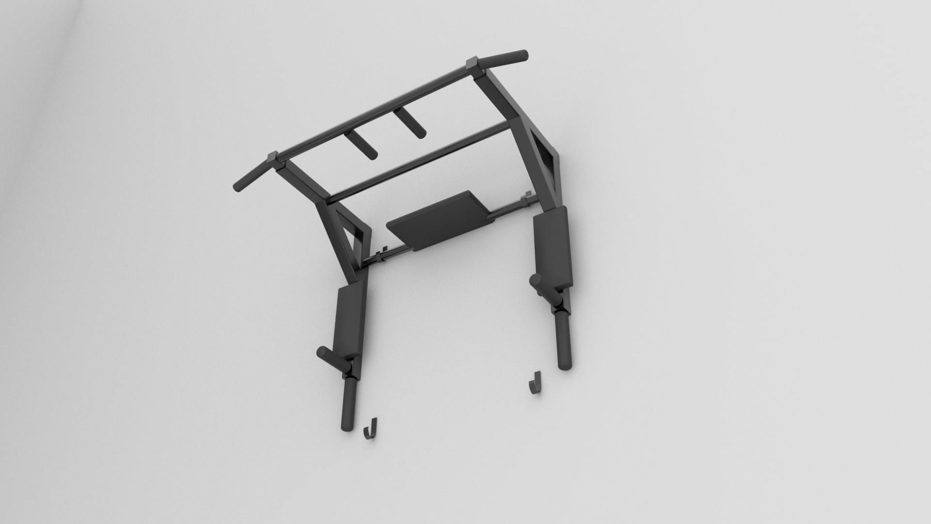 Horizontal bar Low-poly 3D model_0