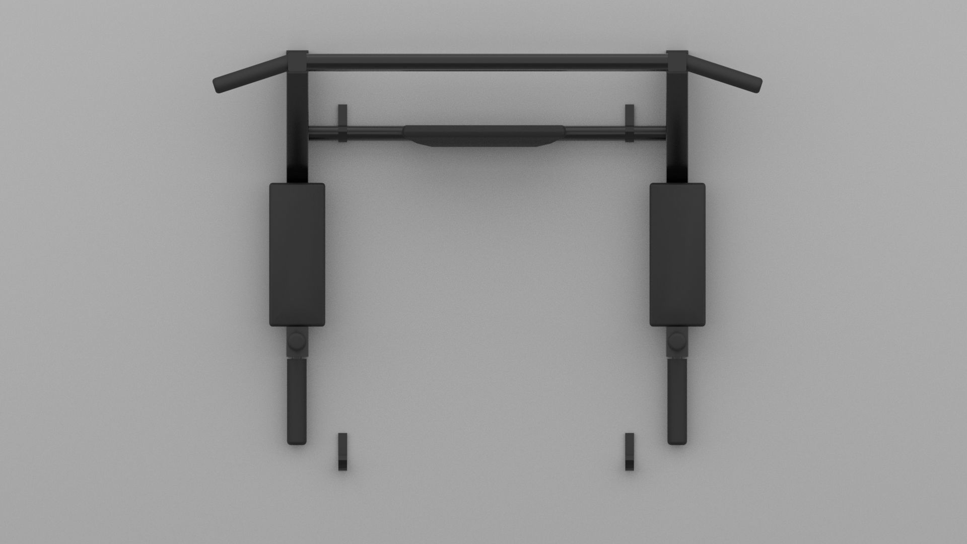 Horizontal bar Low-poly 3D model_1
