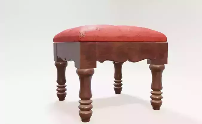 small chair stool with pbr textures