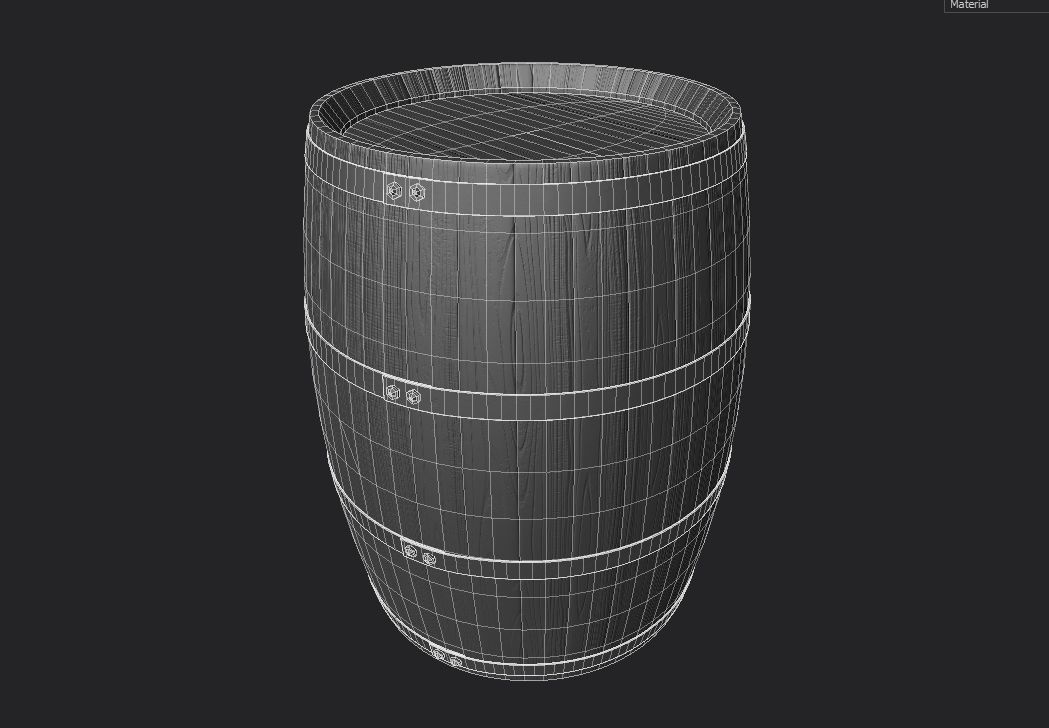 Old Decorative Wine Barrels PBR Low-poly 3D model_15