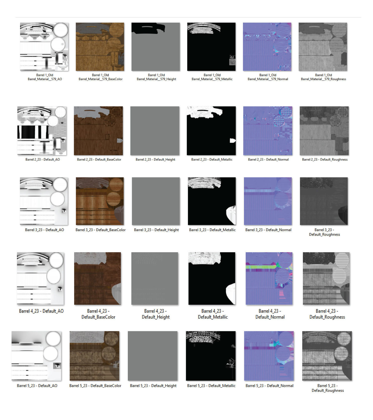 Old Decorative Wine Barrels PBR Low-poly 3D model_22