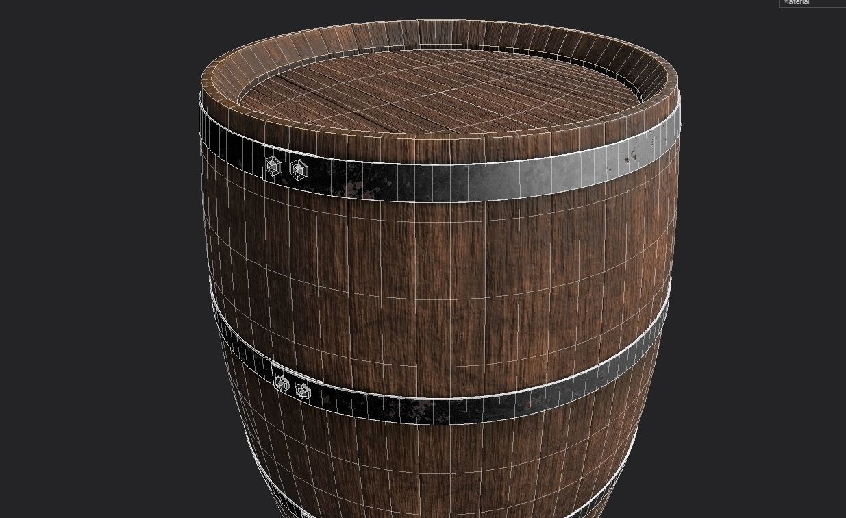 Old Decorative Wine Barrels PBR Low-poly 3D model_17