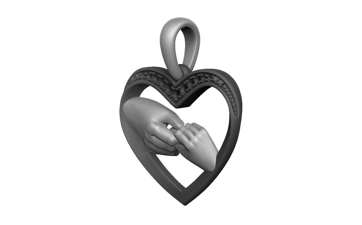 pendant heart 3D print model_6