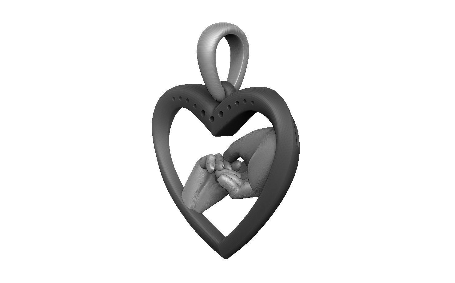 pendant heart 3D print model_10