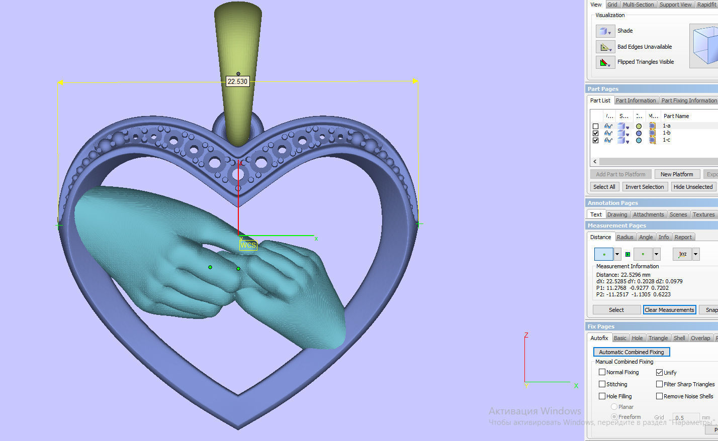 pendant heart 3D print model_3