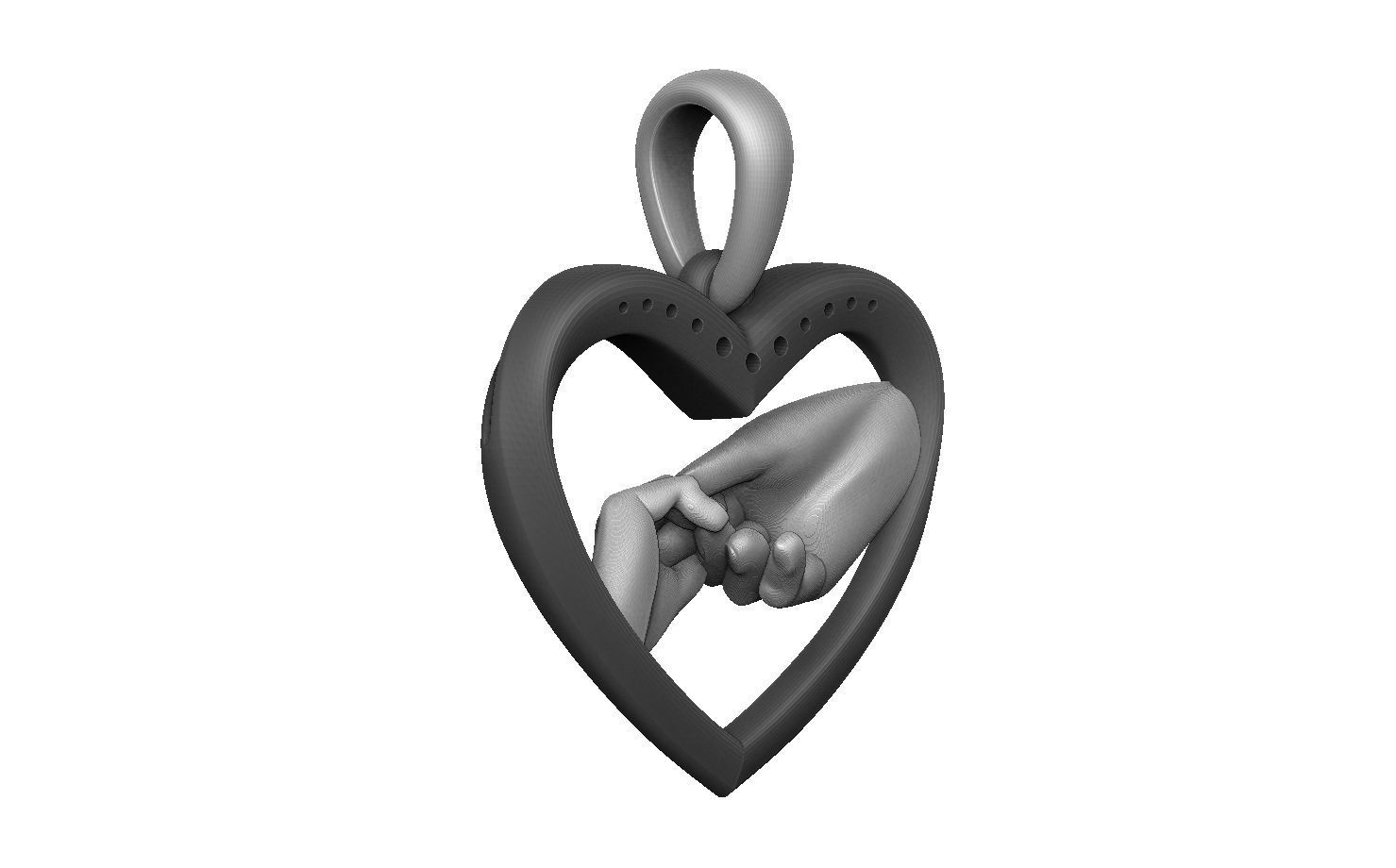 pendant heart 3D print model_8