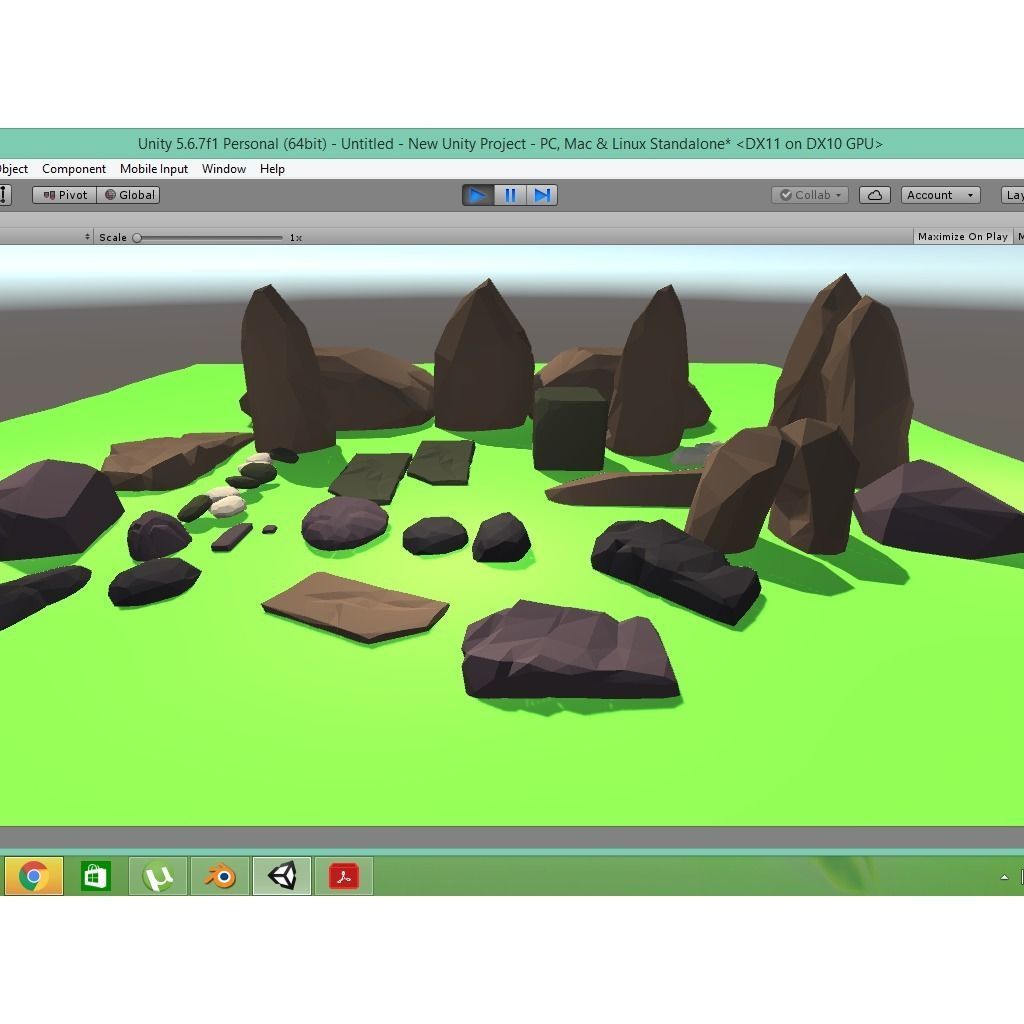 Low-Poly-Rocks rocks and stones Low-poly 3D model_1