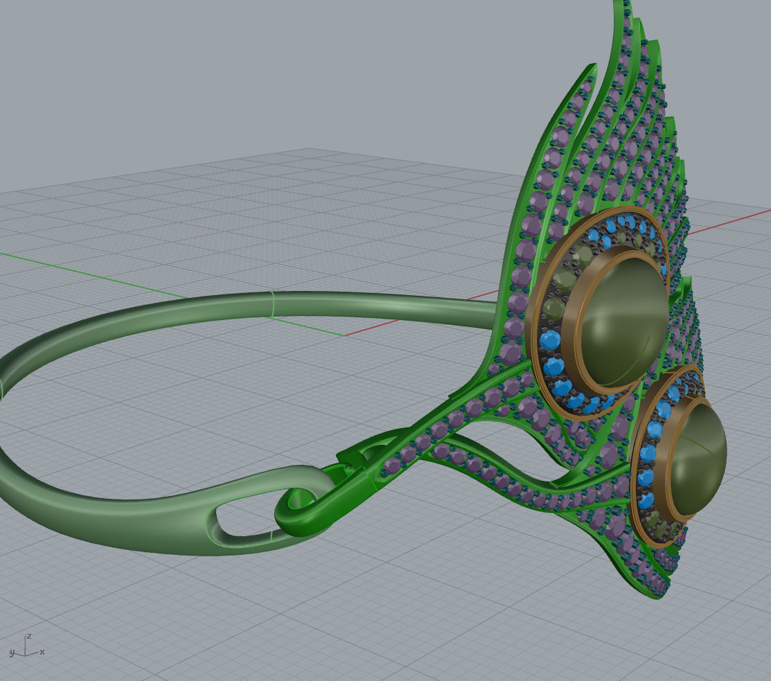 Peacock bracelet carrera  - replica 3D print model_12