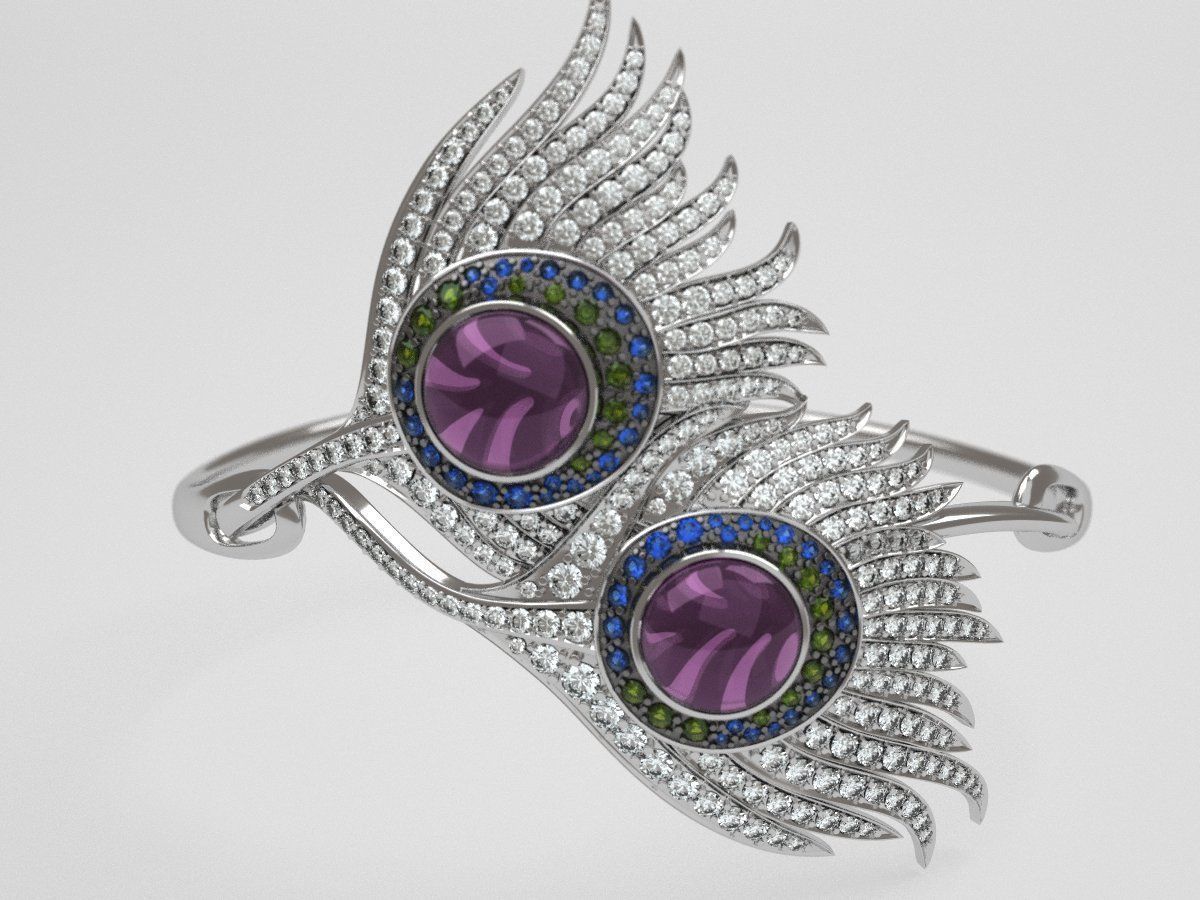 Peacock bracelet carrera  - replica 3D print model_7