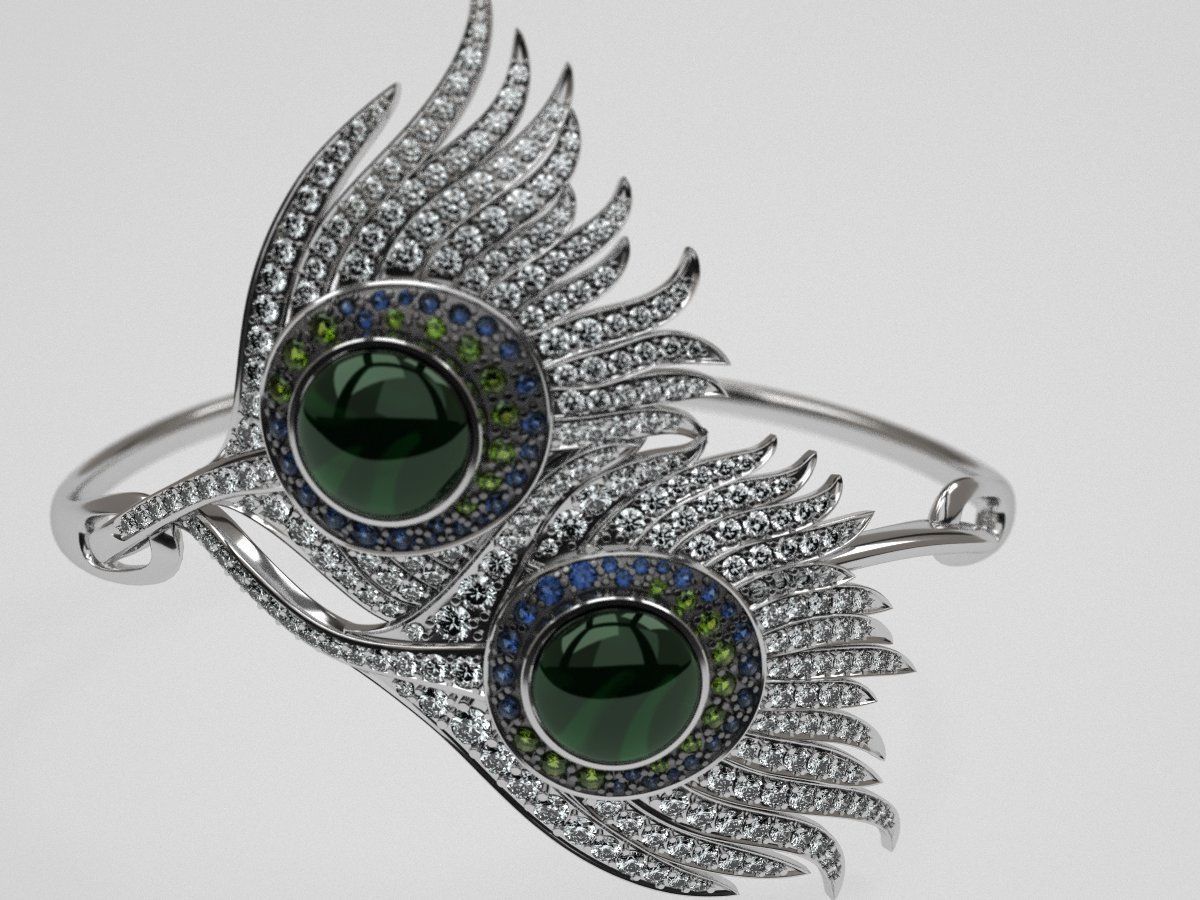 Peacock bracelet carrera  - replica 3D print model_8