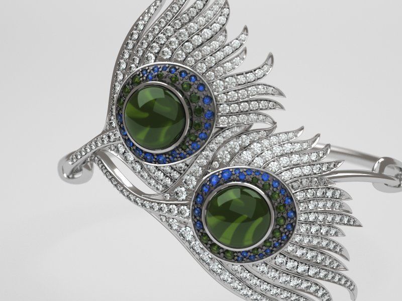 Peacock bracelet carrera  - replica 3D print model_1