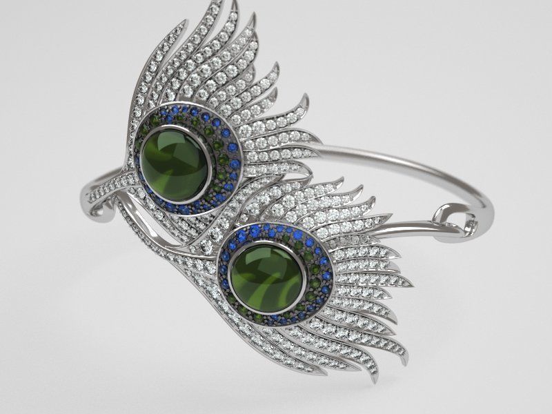 Peacock bracelet carrera  - replica 3D print model_4
