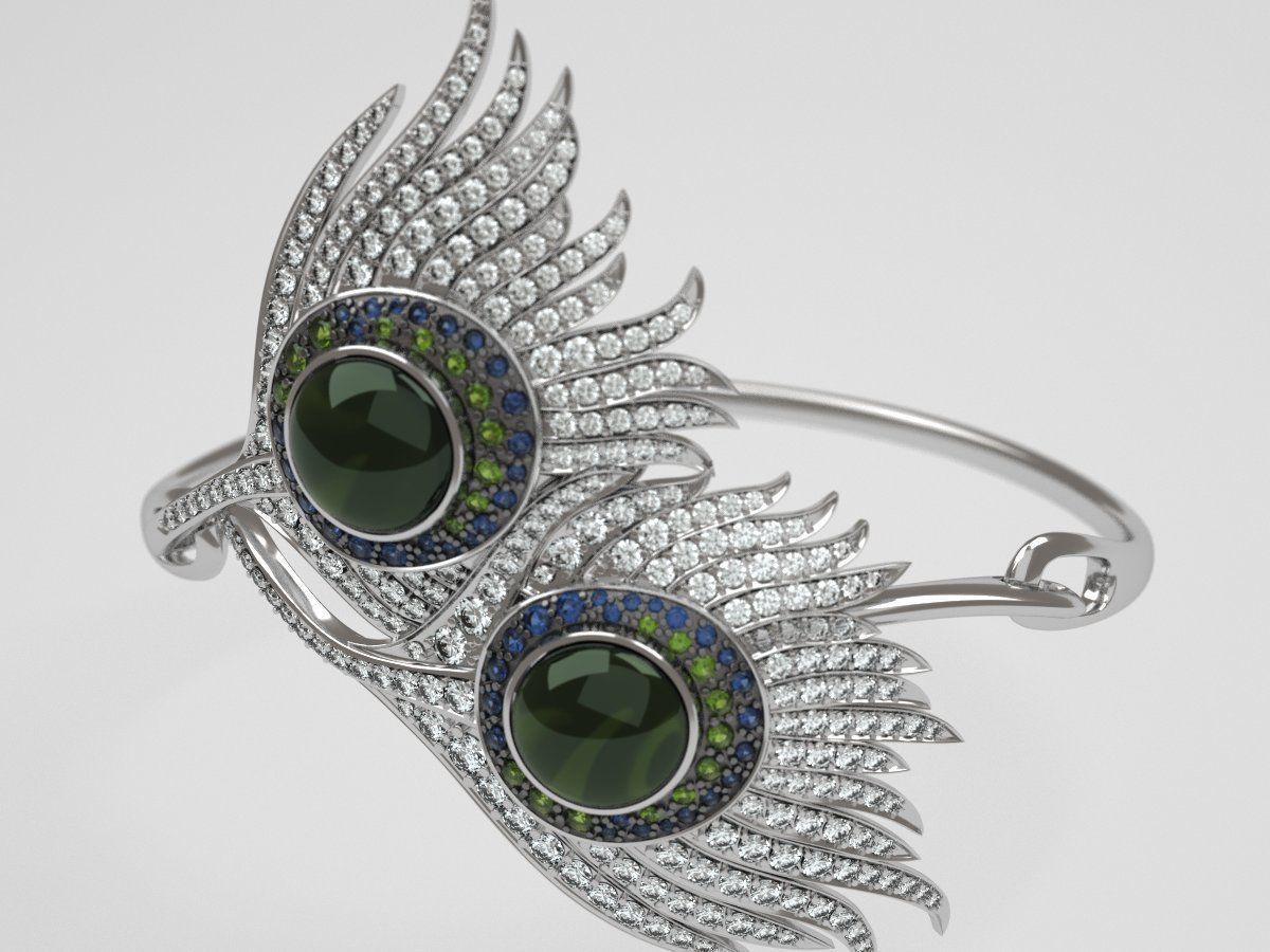 Peacock bracelet carrera  - replica 3D print model_5