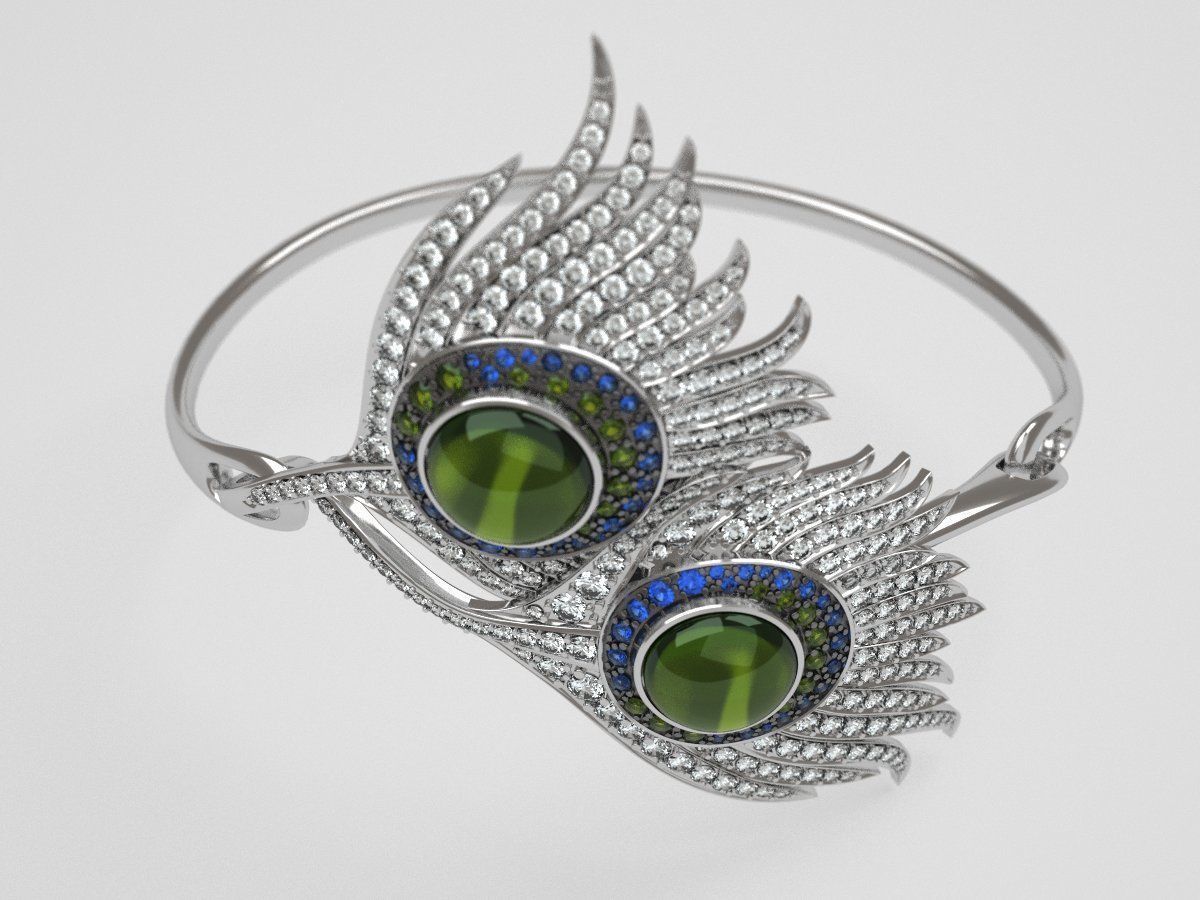 Peacock bracelet carrera  - replica 3D print model_6