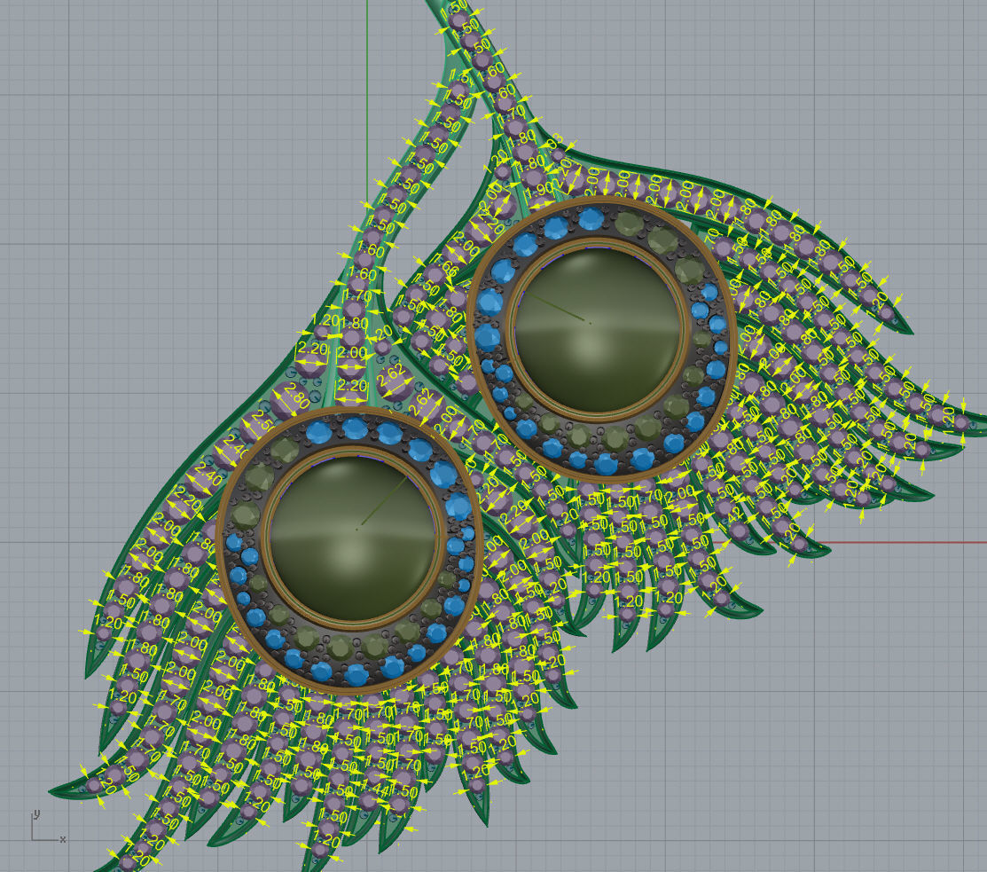 Peacock bracelet carrera  - replica 3D print model_11