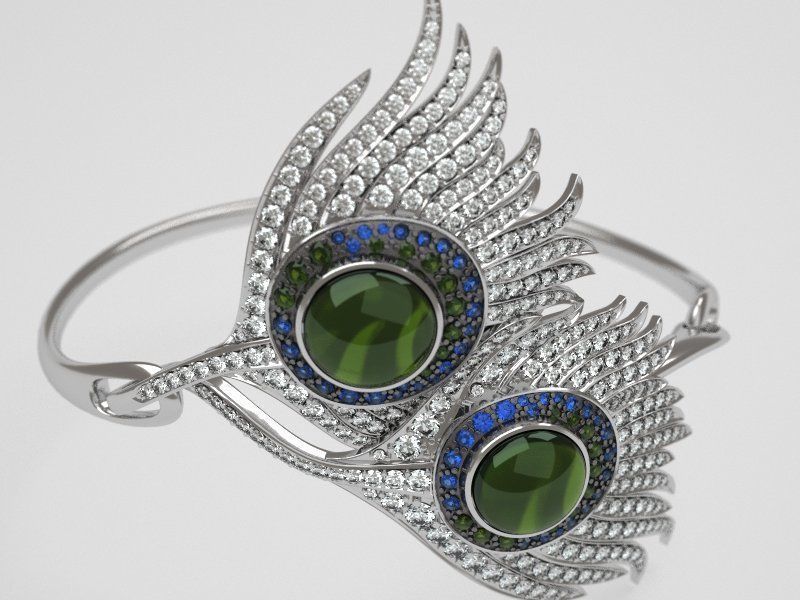 Peacock bracelet carrera  - replica 3D print model_3