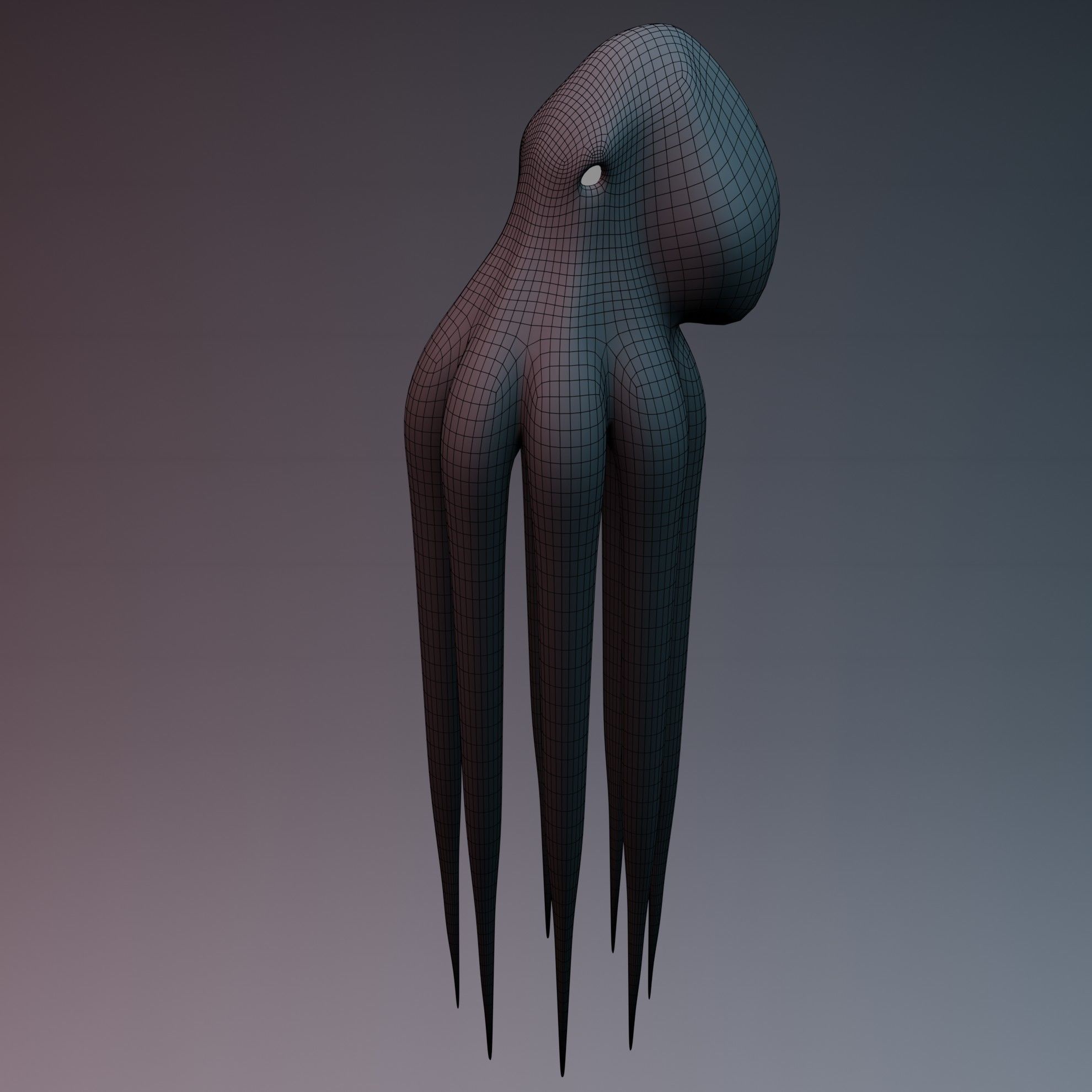 Octopus Low-poly 3D model_21