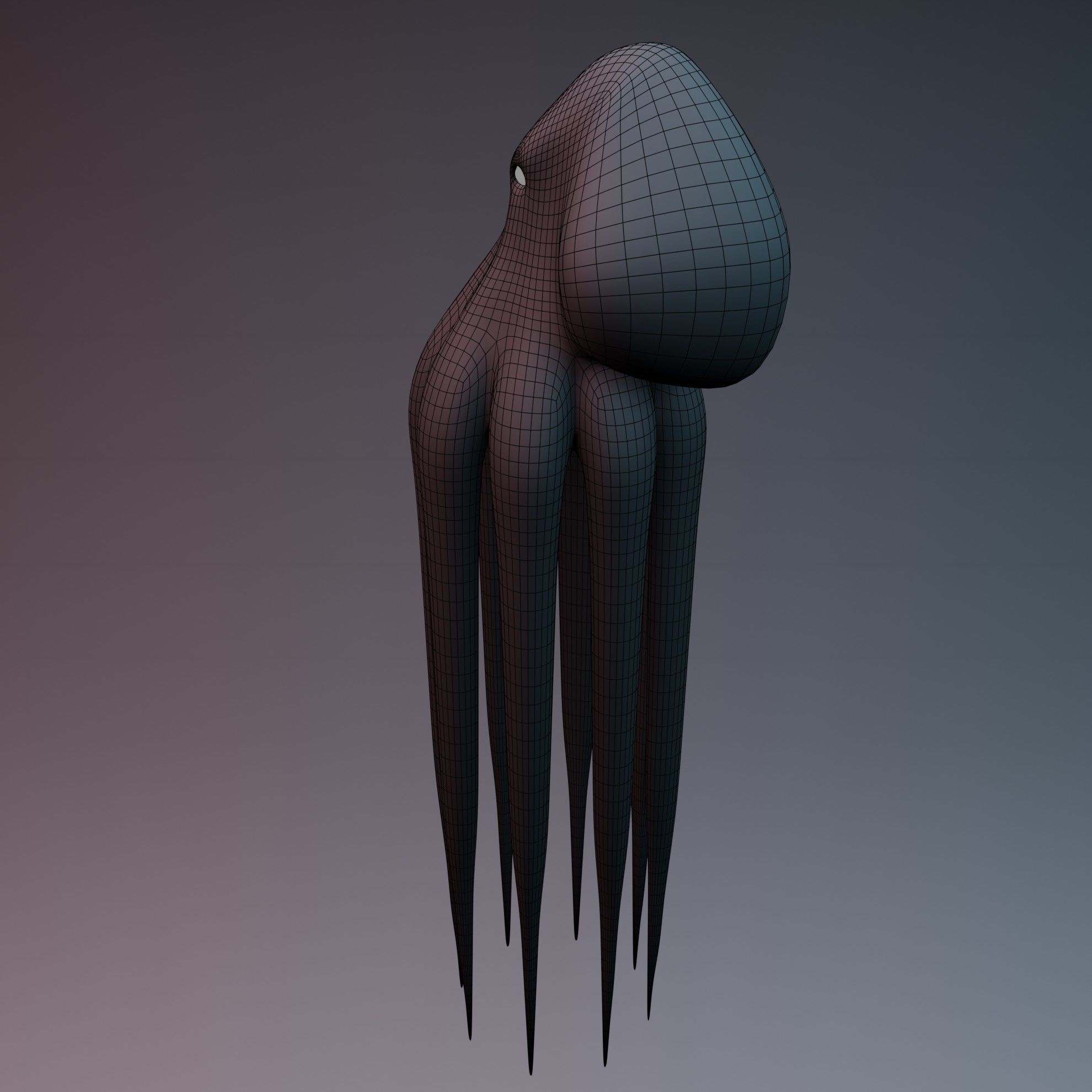 Octopus Low-poly 3D model_19