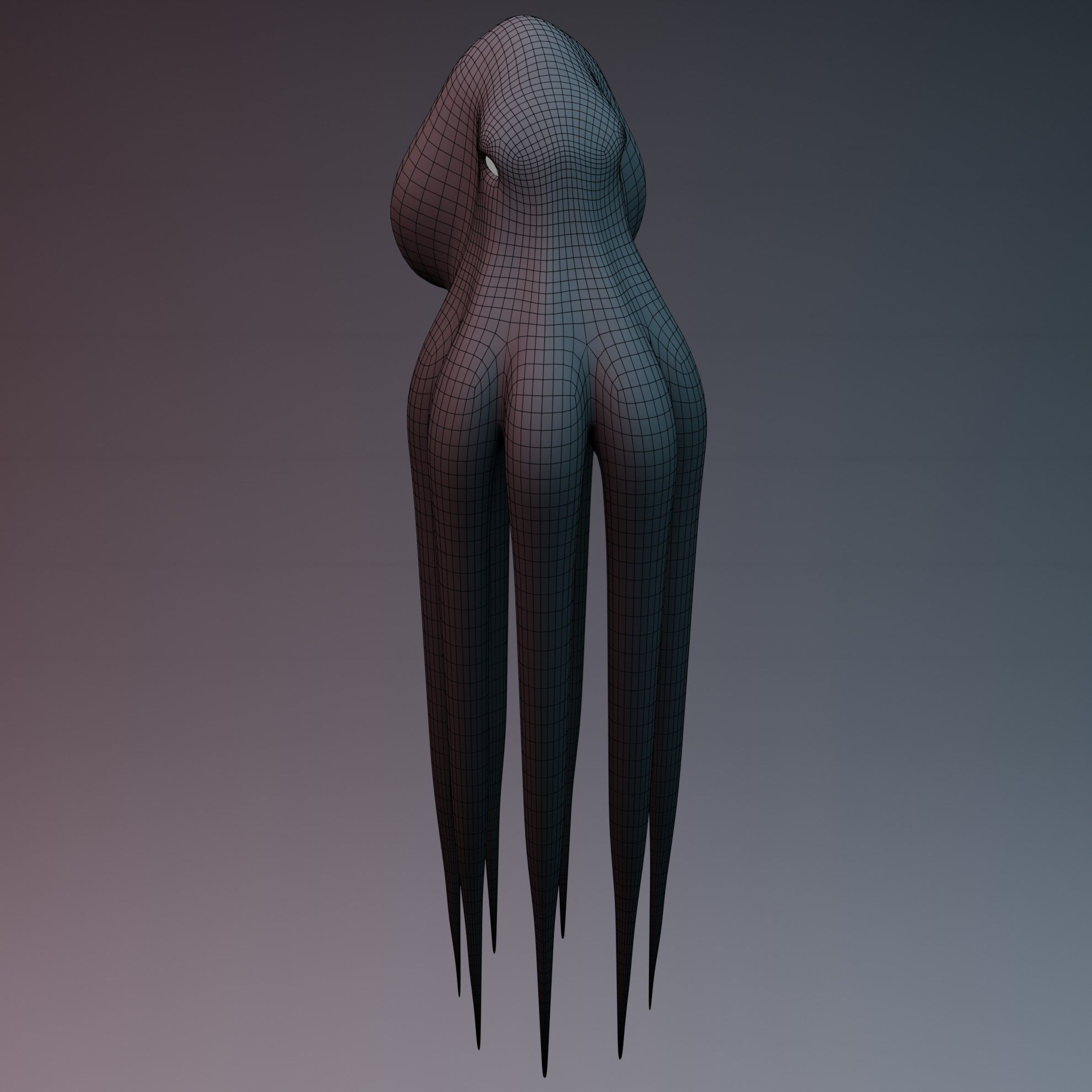 Octopus Low-poly 3D model_12