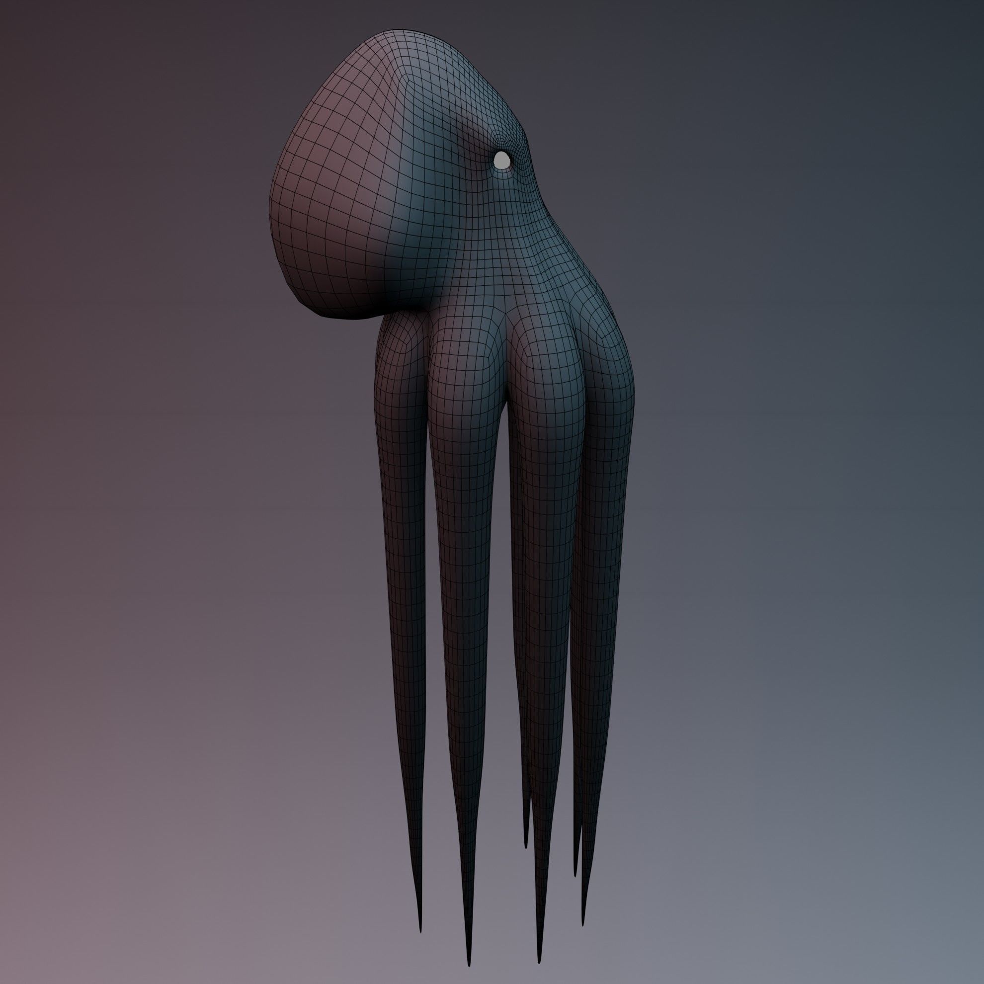 Octopus Low-poly 3D model_15