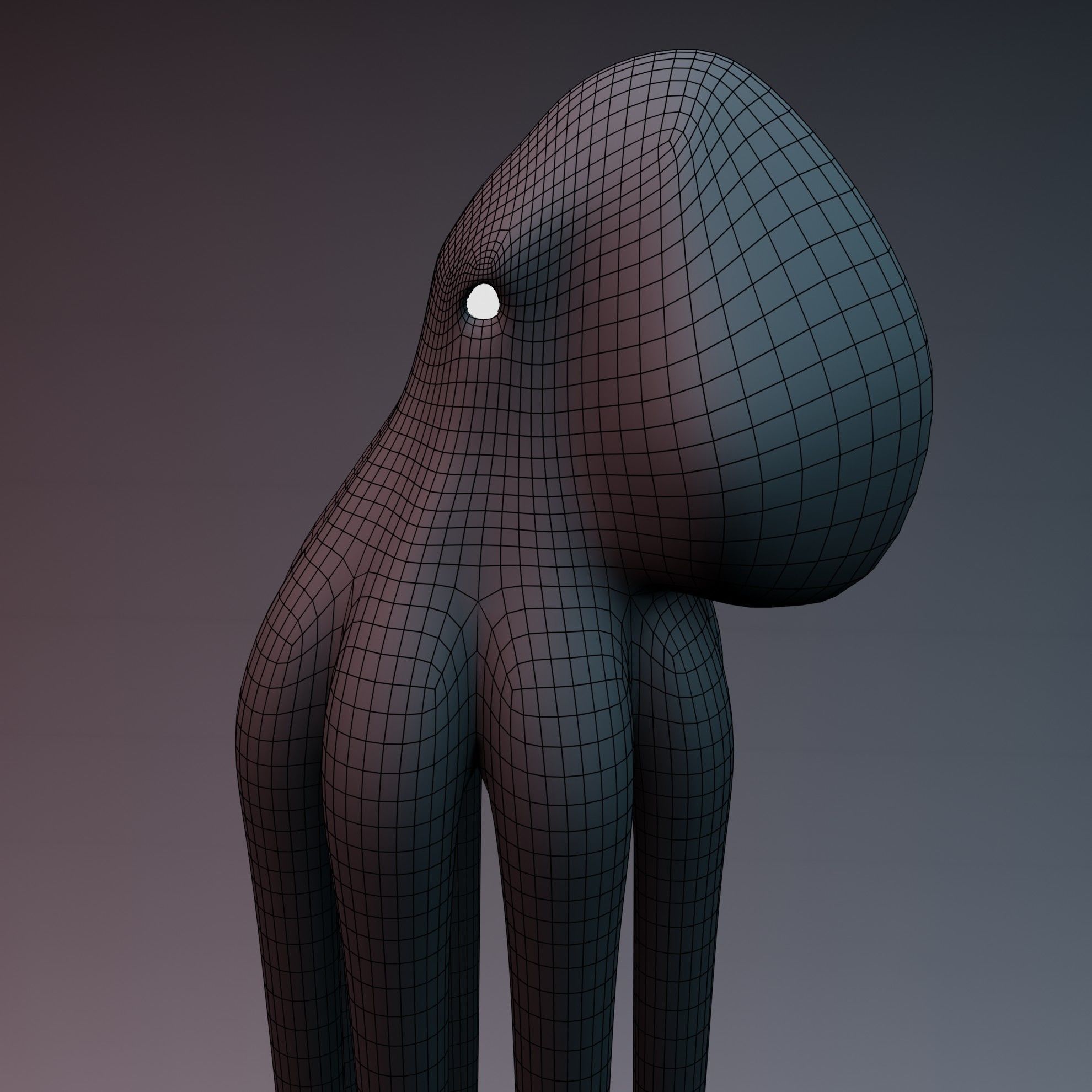 Octopus Low-poly 3D model_9