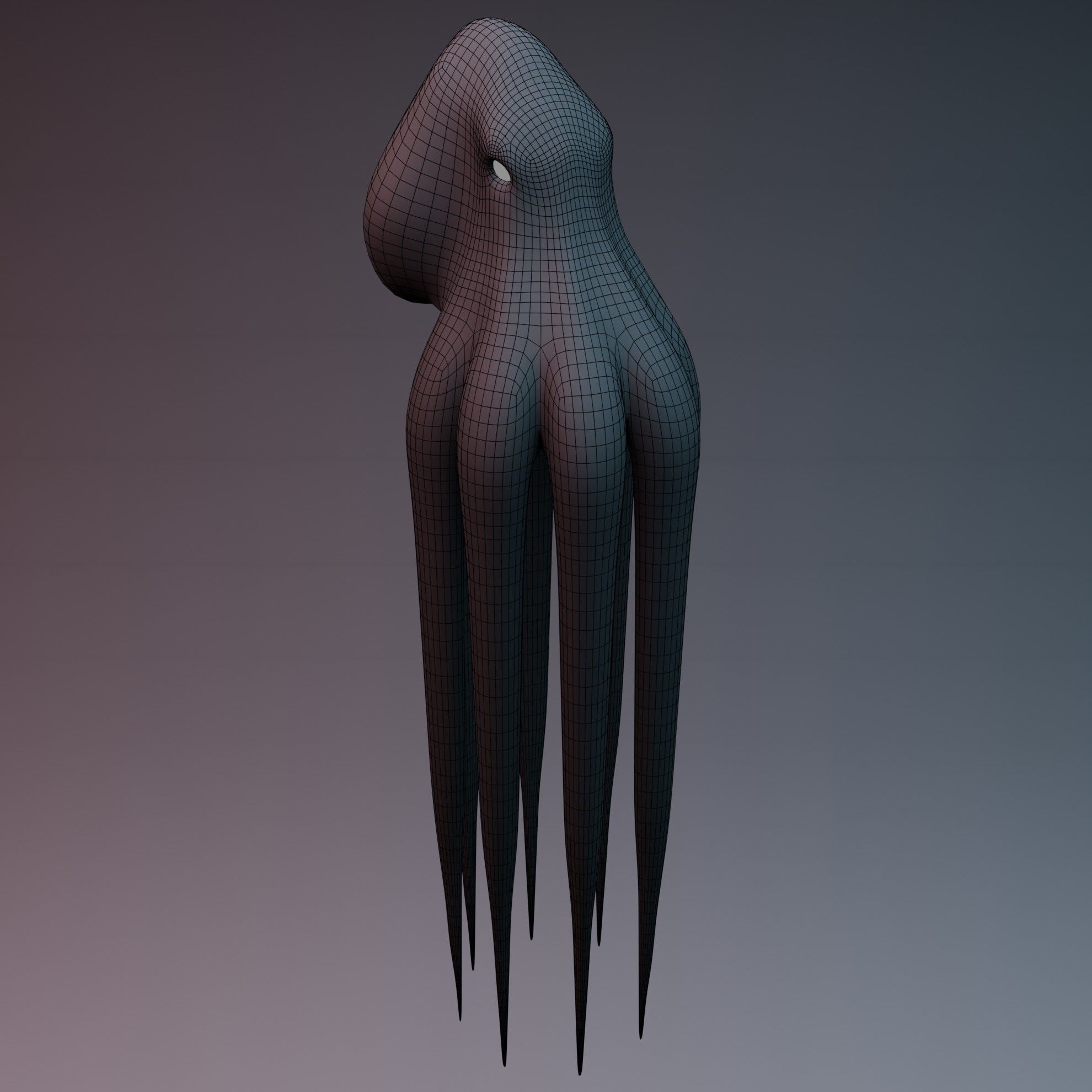 Octopus Low-poly 3D model_13