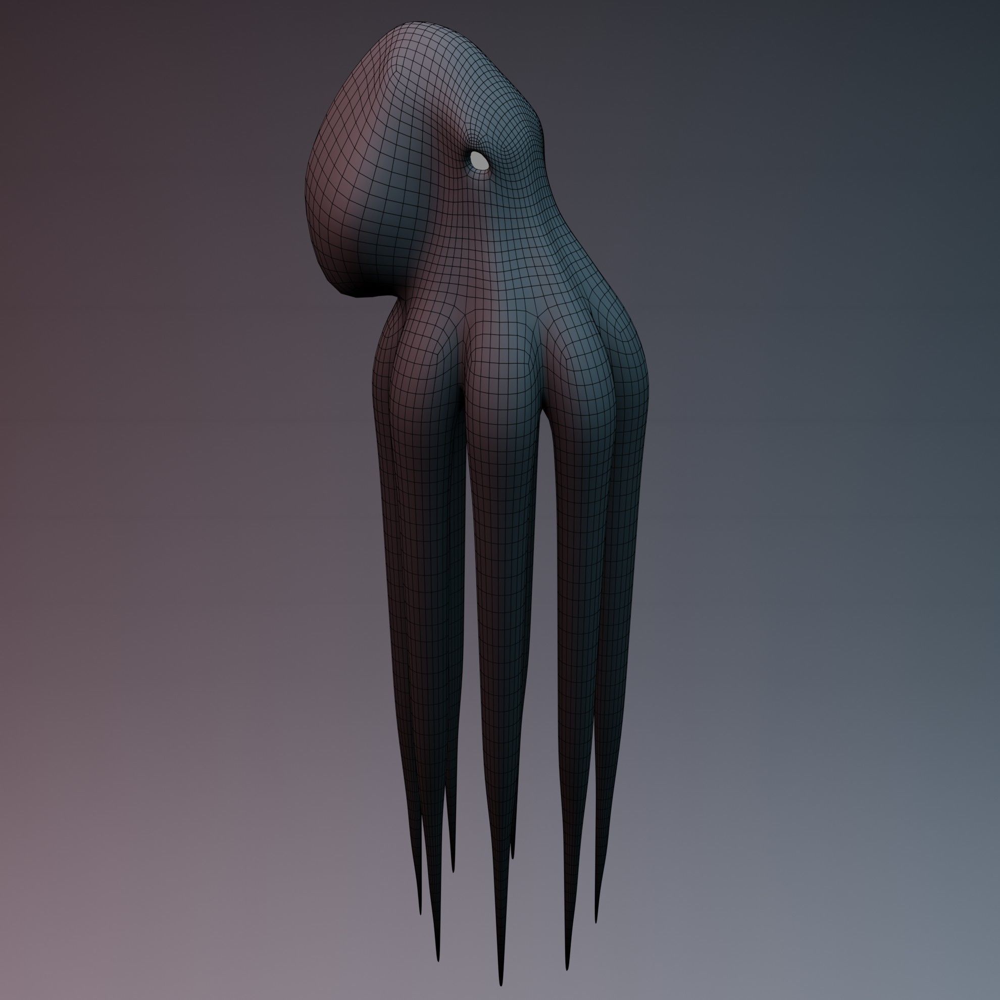 Octopus Low-poly 3D model_14