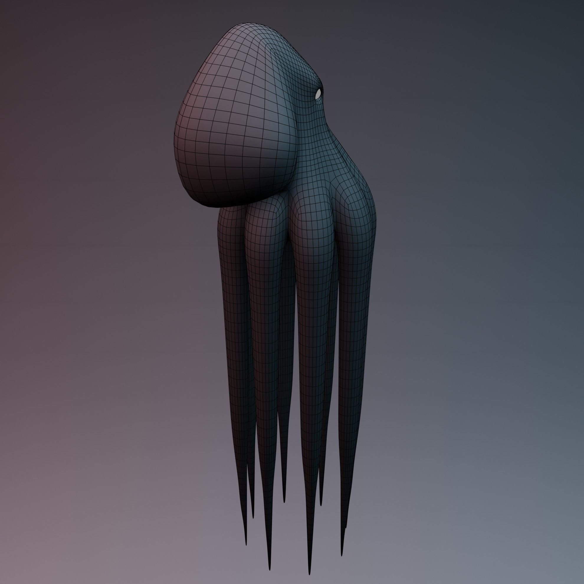 Octopus Low-poly 3D model_16