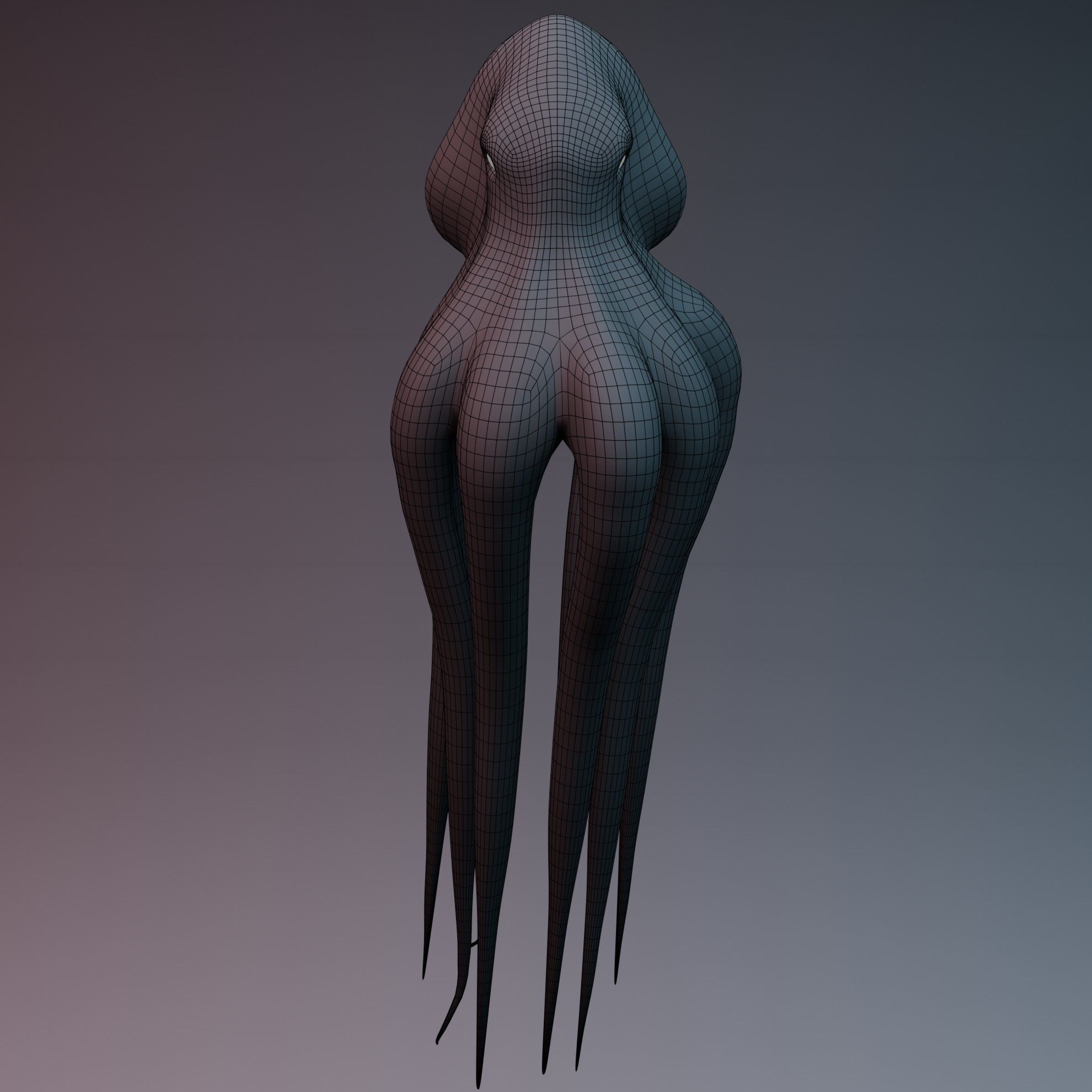 Octopus Low-poly 3D model_3