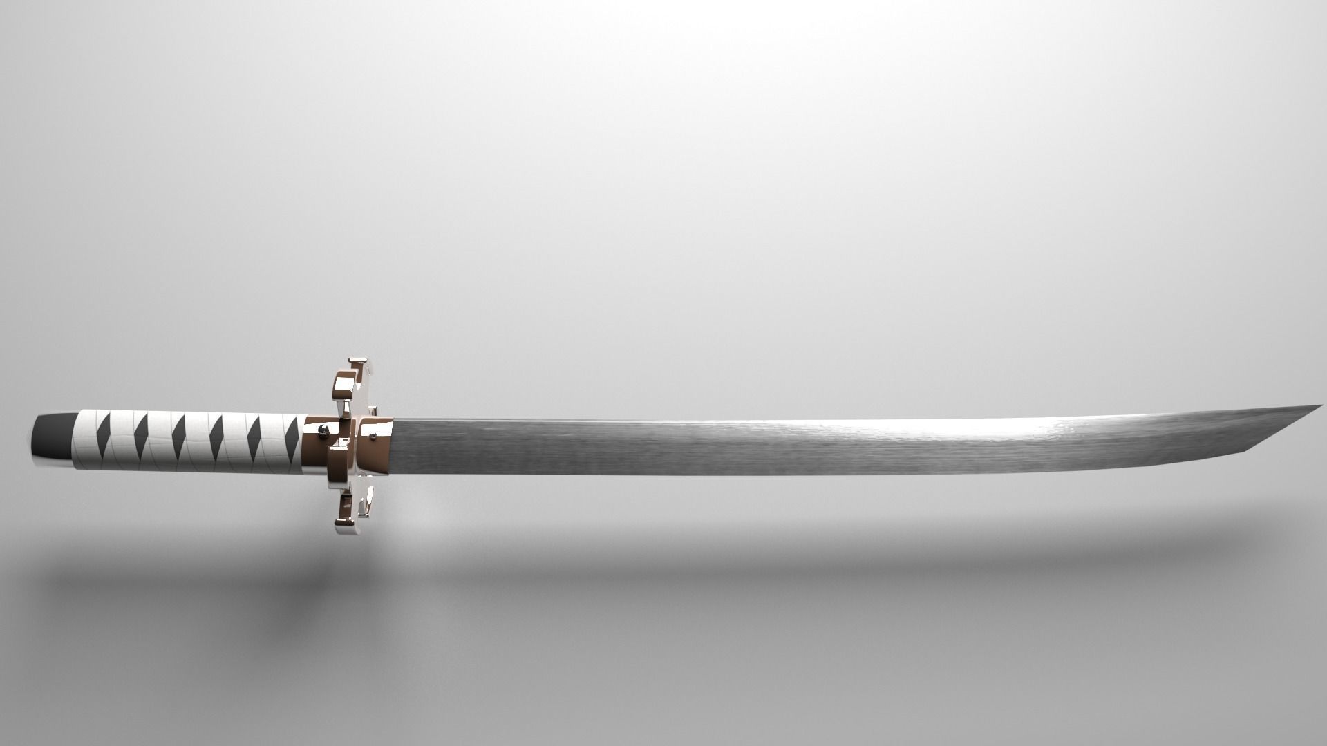 Katana Sword Low-poly 3D model_2