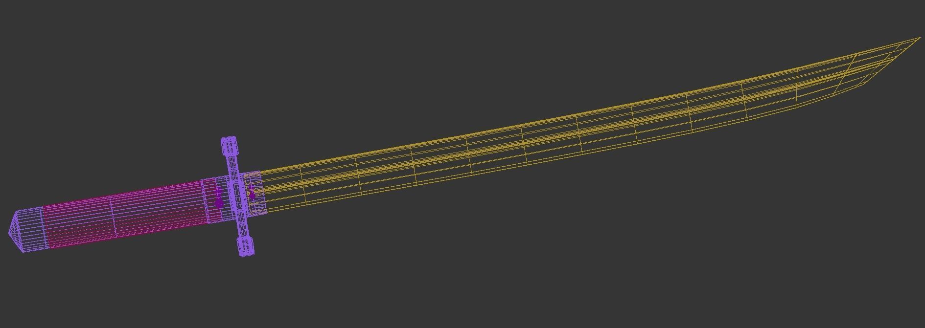 Katana Sword Low-poly 3D model_6