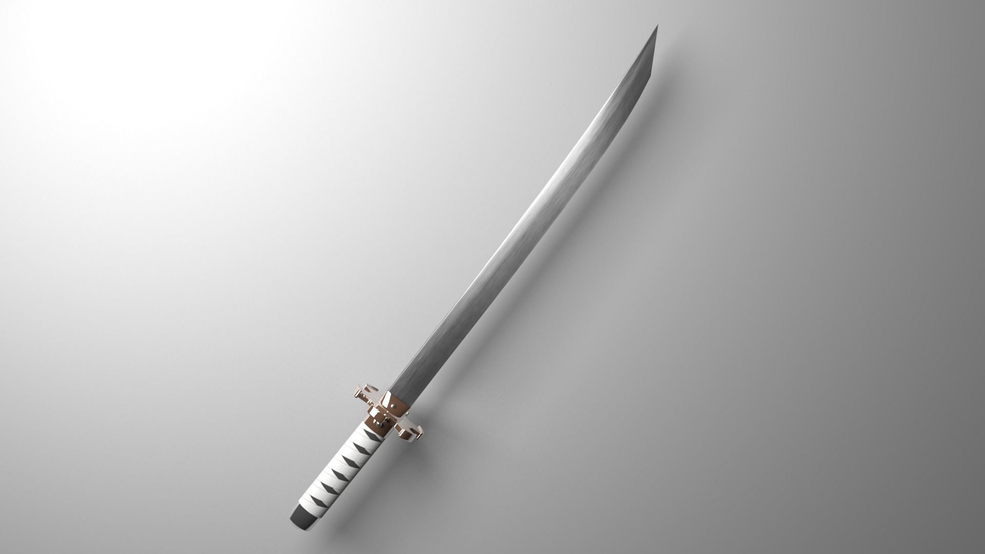 Katana Sword Low-poly 3D model_5