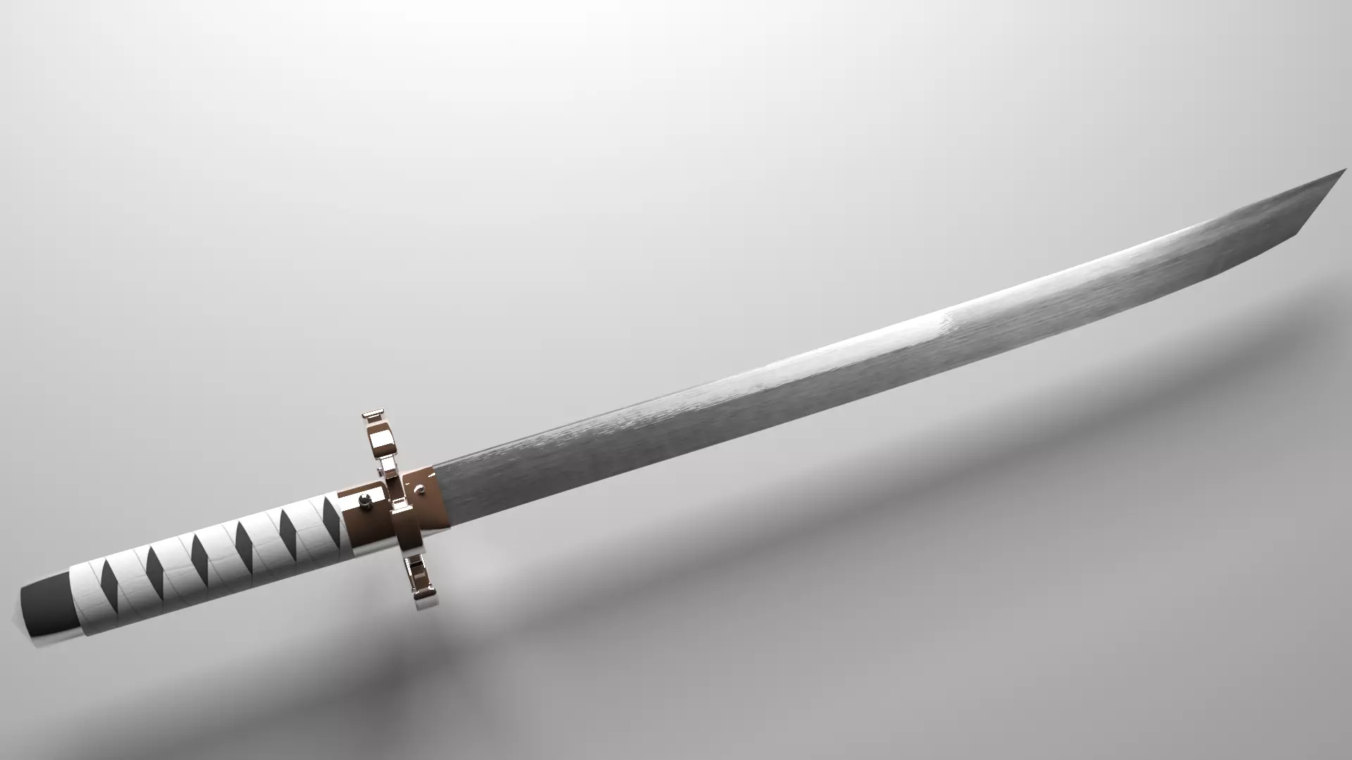 Katana Sword Low-poly 3D model_0