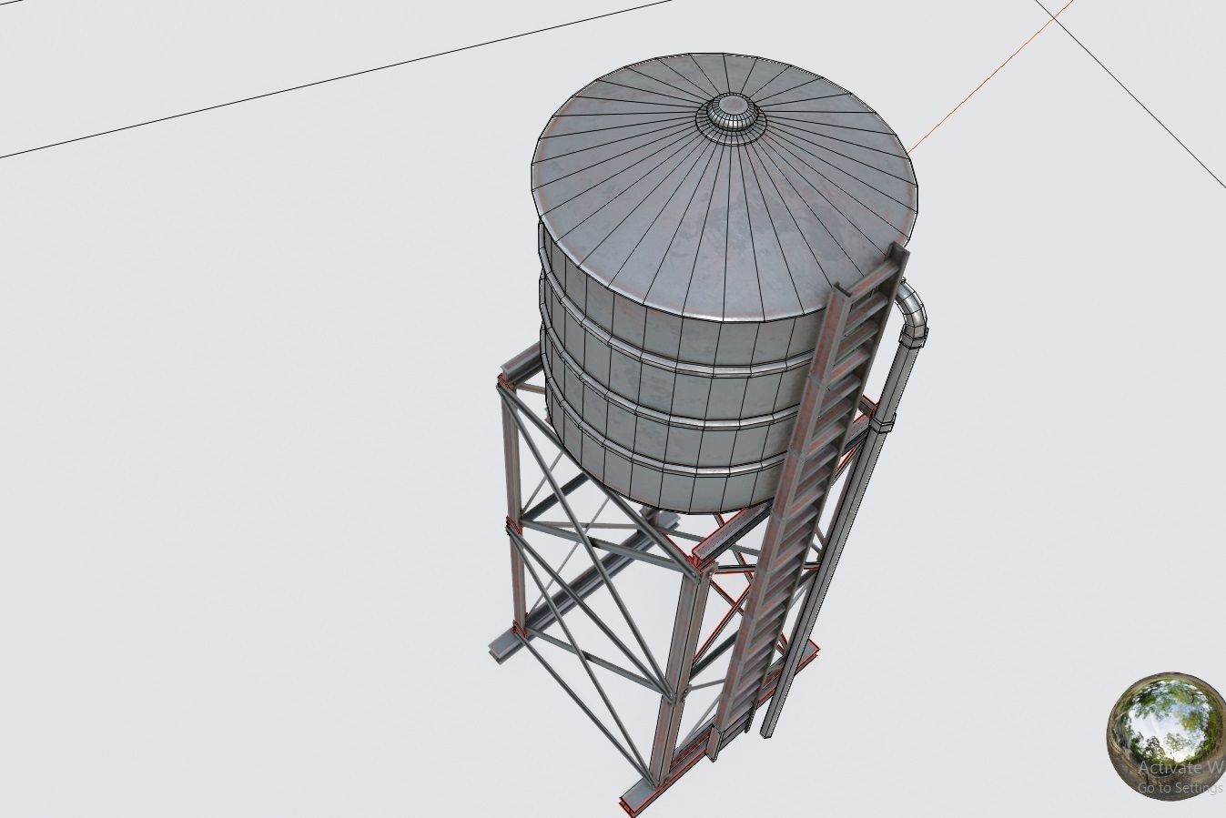 Water Tank with pbr textures Low-poly 3D model_9