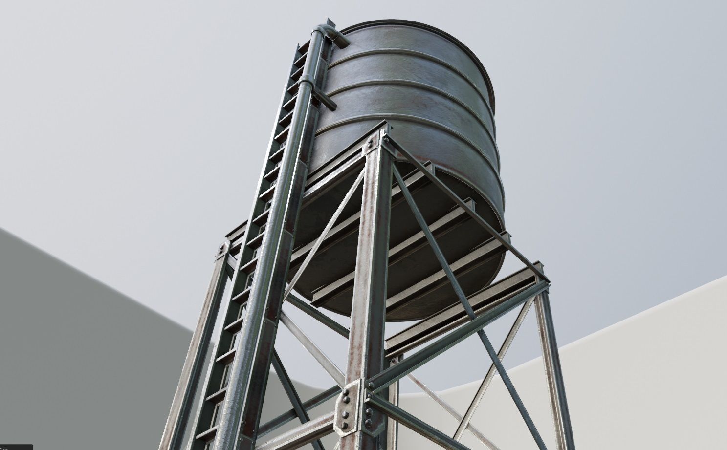 Water Tank with pbr textures Low-poly 3D model_5