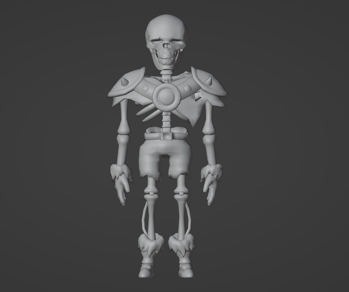 Skelly the Skeleton Warrior Animation Ready Low-poly 3D model_9
