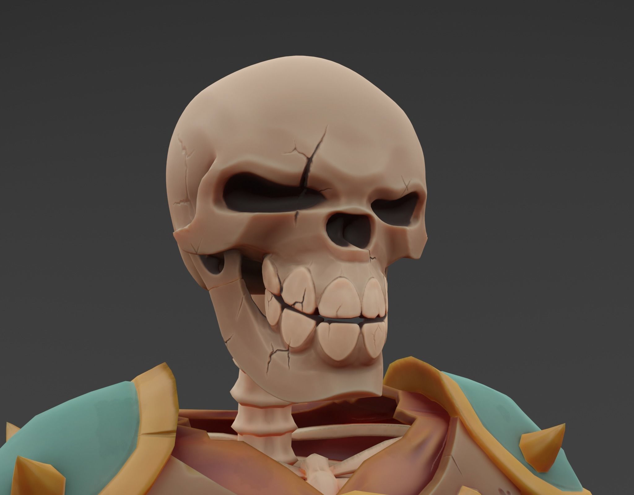 Skelly the Skeleton Warrior Animation Ready Low-poly 3D model_7