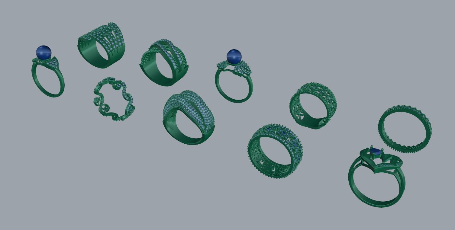 Very Cheap Rings pack 3d Printing Model 3D print model_3