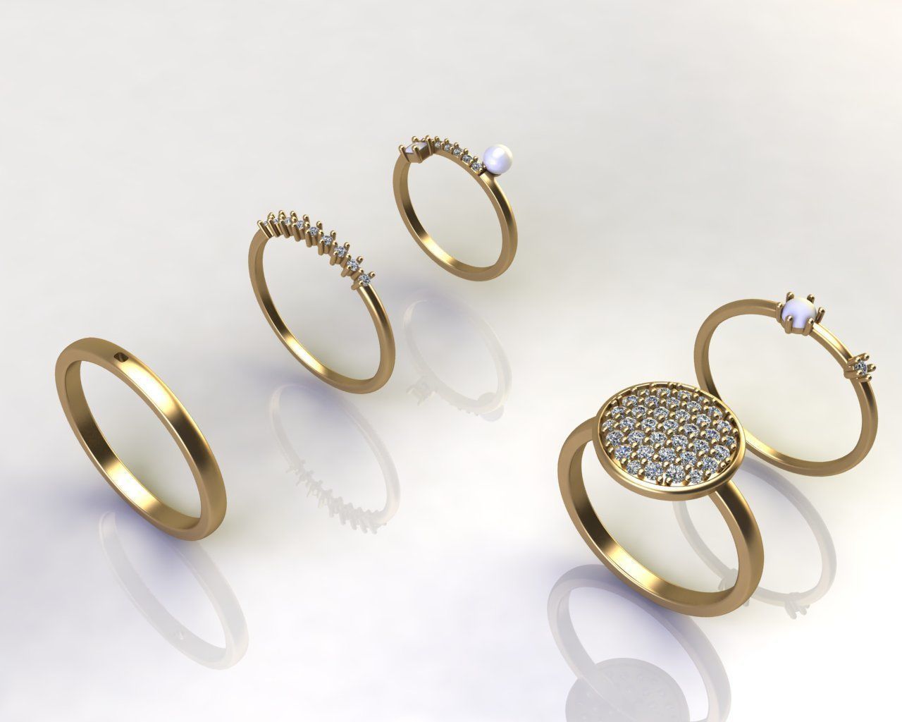 Very Cheap Rings pack 3d Printing Model 3D print model_2